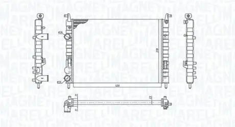 350213196300 MAGNETI MARELLI FIAT Радіатор охолодження ALBEA (178_, 172_) 1.4 07-09 MAGNETI MARELLI подбор по vin на Brocar