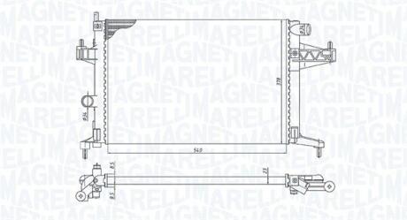 350213191600 MAGNETI MARELLI OPEL Радіатор системи охолодження двигуна COMBO 1.6 01- MAGNETI MARELLI подбор по vin на Brocar