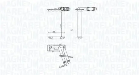 350218445000 MAGNETI MARELLI VW радіатор пічки Golf IV, Bora,Seat,Skoda Octavia 96- MAGNETI MARELLI подбор по vin на Brocar