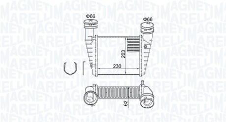 351319205210 MAGNETI MARELLI VW Інтеркулер Passat, Skoda SuperB I 1.9/2.0TDI 01- MAGNETI MARELLI підбір по vin на Brocar