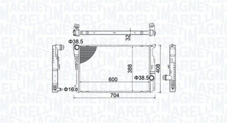 350213155200 MAGNETI MARELLI BMW Радіатор охолодження двиг. X3 (F25), X4 (F26) MAGNETI MARELLI подбор по vin на Brocar