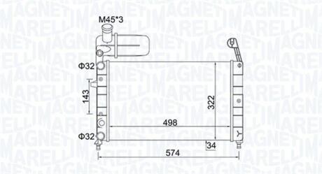 350213154400 MAGNETI MARELLI FIAT радіатор охолодження Tempra,Tipo 1.4/1.6 88- MAGNETI MARELLI подбор по vin на Brocar