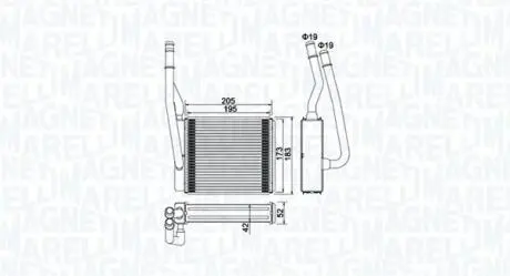 350218414000 MAGNETI MARELLI FORD радіатор опалення Focus,Transit Connect 98- MAGNETI MARELLI подбор по vin на Brocar