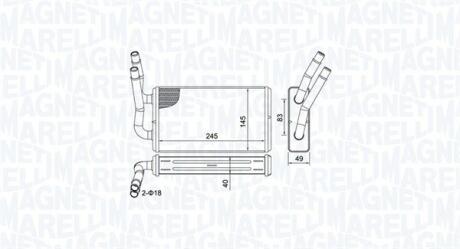 350218450000 MAGNETI MARELLI FORD радіатор обігрівача Transit 2,2-3,2TDCi 06- MAGNETI MARELLI подбор по vin на Brocar