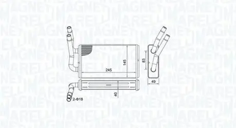 350218450000 MAGNETI MARELLI FORD радіатор обігрівача Transit 2,2-3,2TDCi 06- MAGNETI MARELLI підбір по vin на Brocar