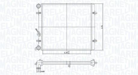 350213166700 MAGNETI MARELLI VW радіатор Golf IV,V,Skoda Octavia 1,6 96- MAGNETI MARELLI подбор по vin на Brocar