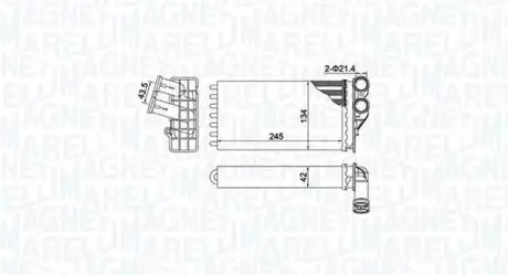 350218430000 MAGNETI MARELLI CITROEN радіатор опалення C4 I,Peugeot 307 MAGNETI MARELLI подбор по vin на Brocar