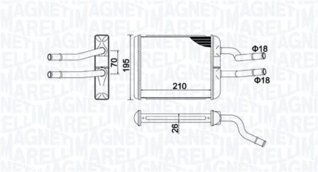 350218500000 MAGNETI MARELLI FIAT радіатор опалення Alfa Romeo 147/156 MAGNETI MARELLI підбір по vin на Brocar