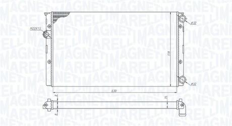 350213191100 MAGNETI MARELLI VW радіатор двигуна Golf III 1.6/2.0 91- MAGNETI MARELLI подбор по vin на Brocar