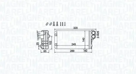 350218416000 MAGNETI MARELLI PEUGEOT радіатор пічки 206 XSARA PICASSO MAGNETI MARELLI подбор по vin на Brocar