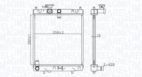 350213176400 MAGNETI MARELLI NISSAN радіатор охолодження Micra II 92- MAGNETI MARELLI підбір по vin на Brocar