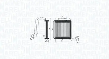 350218458000 MAGNETI MARELLI VW радіатор опалення Multivan,T5 03- MAGNETI MARELLI подбор по vin на Brocar