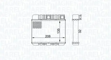 350218469000 MAGNETI MARELLI BMW радіатор опалення 3 E46,X3 E83 MAGNETI MARELLI підбір по vin на Brocar