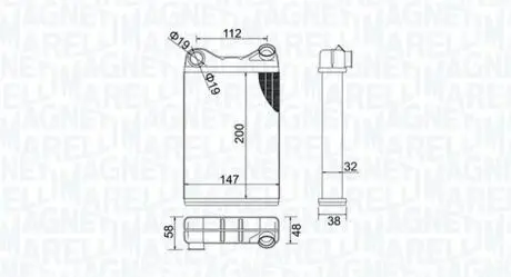 350218456000 MAGNETI MARELLI FIAT радіатор опалення Punto 99- MAGNETI MARELLI підбір по vin на Brocar