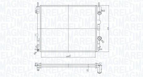 350213182200 MAGNETI MARELLI Радиатор RENAULT CLIO II 1,2 MAGNETI MARELLI подбор по vin на Brocar