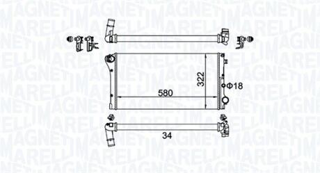 350213161500 MAGNETI MARELLI радіатор FIAT PANDA 1.3D 03- MAGNETI MARELLI подбор по vin на Brocar