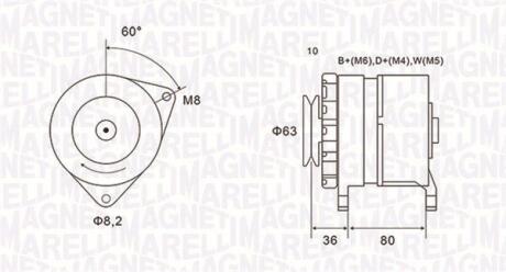 063735060010 MAGNETI MARELLI генератор FORD FIESTA II -93 MAGNETI MARELLI подбор по vin на Brocar