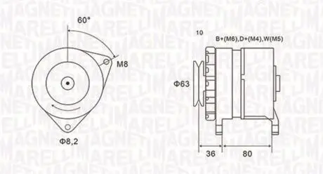 063735060010 MAGNETI MARELLI генератор FORD FIESTA II -93 MAGNETI MARELLI подбор по vin на Brocar