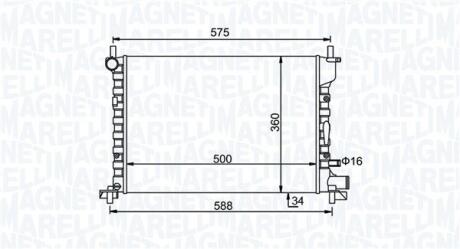 350213193300 MAGNETI MARELLI радіатор FORD FIESTA IV 00- MAGNETI MARELLI підбір по vin на Brocar