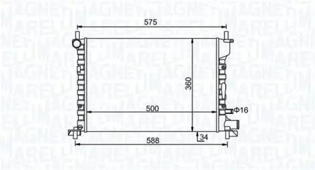 350213193300 MAGNETI MARELLI радіатор FORD FIESTA IV 00- MAGNETI MARELLI подбор по vin на Brocar