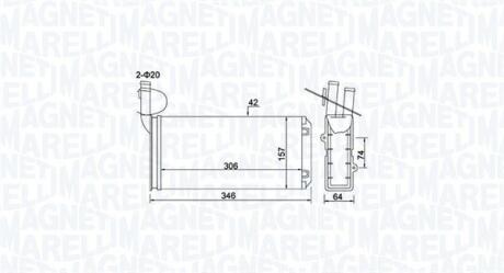 350218474000 MAGNETI MARELLI VW радіатор пічки T4 90- MAGNETI MARELLI подбор по vin на Brocar