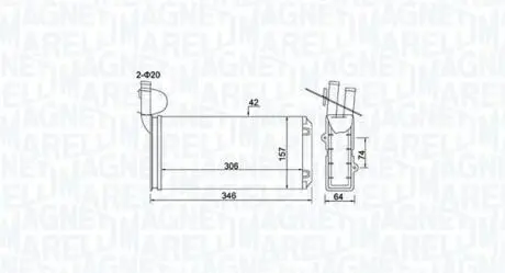 350218474000 MAGNETI MARELLI VW радіатор пічки T4 90- MAGNETI MARELLI подбор по vin на Brocar