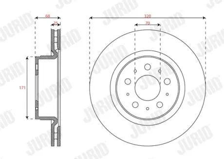 563658JC JURID TESLA диск гальм. передній Model 3 JURID подбор по vin на Brocar