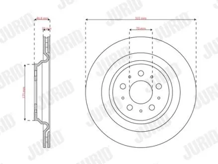 563659JC1 JURID TESLA Диск гальм. задній MODEL 3 JURID подбор по vin на Brocar