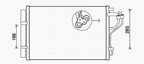 HYA5308D AVA HYUNDAI Радіатор кондиціонера (конденсатор) з осушувачем ELANTRA V 1.6, 1.8 10-, i30 1.4, 1.6 11- AVA COOLING підбір по vin на Brocar