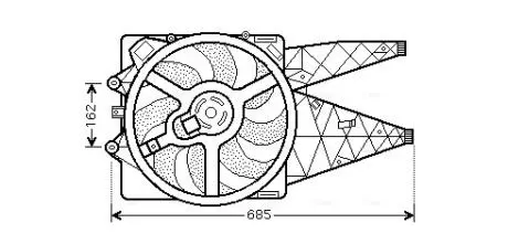 FT7530 FT7530 AVA Вентилятор радіатора Amarok, Caddy III, Golf V,VI, Passat, Touran, Skoda Octavia II, Supe AVA COOLING подбор по vin на Brocar