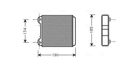 AI6183 AVA AUDI Радіатор опалення A8 D2 2.5 TDI 97-, A8 D2 2.8 94-, A8 D2 3.3 TDI quattro 00-, 3.7 95- AVA COOLING подбор по vin на Brocar