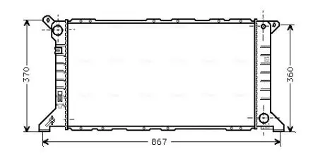 FD2206 AVA FORD Радіатор охолодження (з конд.) TRANSIT TOURNEO 2.4 D 94-, 2.5 D 94-, TRANSIT 2.5 91- AVA COOLING подбор по vin на Brocar