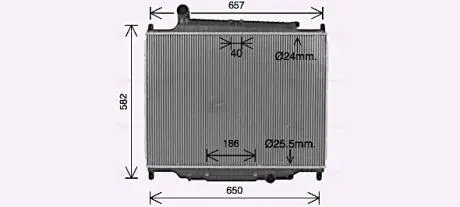 AU2344 AVA LAND ROVER Радіатор охолодження двиг. RANGE ROVER 3.6 06-12, RANGE ROVER SPORT 3.6 06-13 AVA COOLING підбір по vin на Brocar