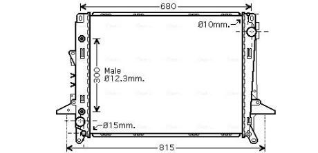 AU2197 AVA LAND ROVER Радіатор охолодження двиг. Discovery III,IV, Range Rover Sport 2.7TD 04- AVA COOLING підбір по vin на Brocar