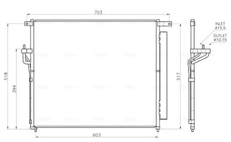 FD5706D AVA FORD Радіатор кондиціонера (конденсатор) з осушувачем Ranger 2.2/3.2TDCi 11- AVA COOLING підбір по vin на Brocar