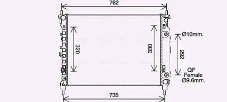 CT2067 AVA OPEL Радіатор охолодження двиг. Antara, Chevrolet Captiva 2.2CDTi 10- (акпп) AVA COOLING підбір по vin на Brocar