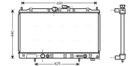 MT2123 AVA MITSUBISHI Радіатор охолодження двиг. GALANT VIII 2.0 96- 2.4 99-, 2.5 96- AVA COOLING підбір по vin на Brocar