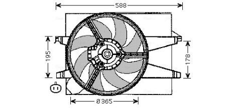 FD7541 AVA FORD Вентилятор радіатора Fiesta V, Fusion 1.25/1.6, Mazda 2 01- AVA COOLING підбір по vin на Brocar