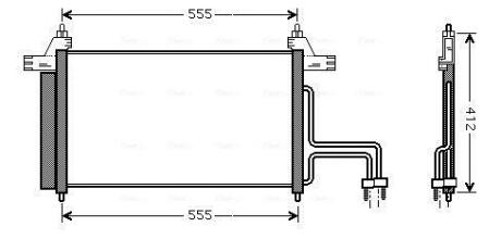 FT5253D AVA FIAT Радіатор кондиціонера (конденсатор) з осушувачем Stilo 01- AVA COOLING підбір по vin на Brocar