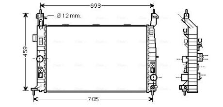 OL2348 AVA OPEL Радіатор системи охолодження двигуна Meriva A 1.7DTi 03- AVA COOLING підбір по vin на Brocar