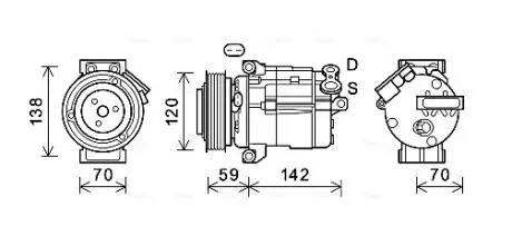 CTK063 AVA CHEVROLET Компресор кондиціонера CAPTIVA 2.0-2.4 D 11-, OPEL AVA COOLING подбор по vin на Brocar