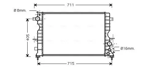 AU2165 Радіатор, Система охолодження двигуна AVA COOLING підбір по vin на Brocar