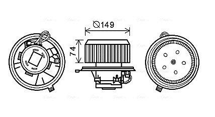 AL8138 AVA ALFA ROMEO Вентилятор салону 147 1.6, 1.9, 2.0 01-, GT, 156 AVA COOLING підбір по vin на Brocar