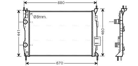 DN2413 AVA NISSAN Радіатор охолодження Qashqai 1.6/2.0 1.6/2.0 09- AVA COOLING підбір по vin на Brocar