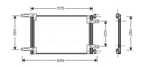 FT5248 AVA FIAT Радіатор кондиціонера (конденсатор) 1.2/1.9D 01- AVA COOLING підбір по vin на Brocar