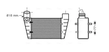 AI4225 AVA VW Інтеркулер Audi A4/6,Passat 1.8T/1.9TDI 97- AVA COOLING підбір по vin на Brocar