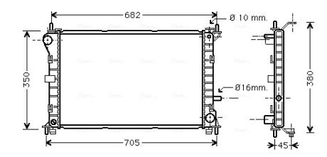 FD2265 AVA FORD Радіатор охолодження FOCUS 1,8 TD 98- AVA COOLING підбір по vin на Brocar