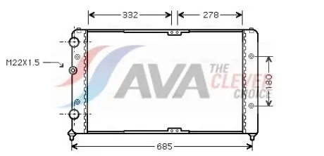 VNA2191 AVA VW Радіатор охолодження POLO CLASSIC 99- AVA COOLING підбір по vin на Brocar