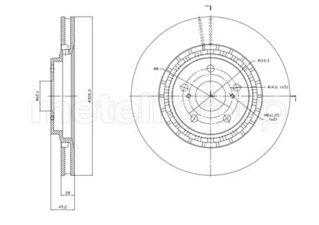 8001825C CIFAM TOYOTA Гальмівний диск передній RAV 4 IV 2.0-2.5 12-, LEXUS NX (_Z1_) 200 (ZGZ10_, AYZ10_, AGZ10) 14- CIFAM підбір по vin на Brocar