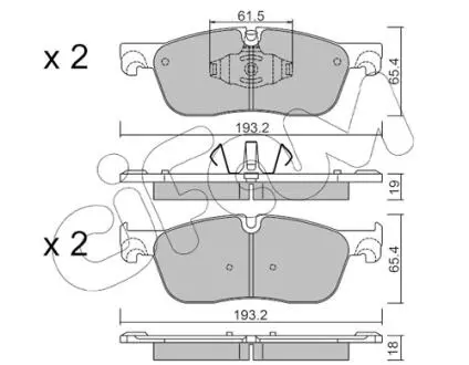 82211230 CIFAM LAND ROVER К-т передн. гальм. колодок Discovery Sport 2,0-2,2 14-, Range Rover Evoque 2,0-2,2 11- CIFAM подбор по vin на Brocar